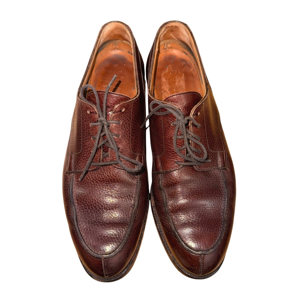 Peal & Co Brooks Brothers Dress Shoes Mens 9D Pre-Owned Derby Brown Pebble Grain